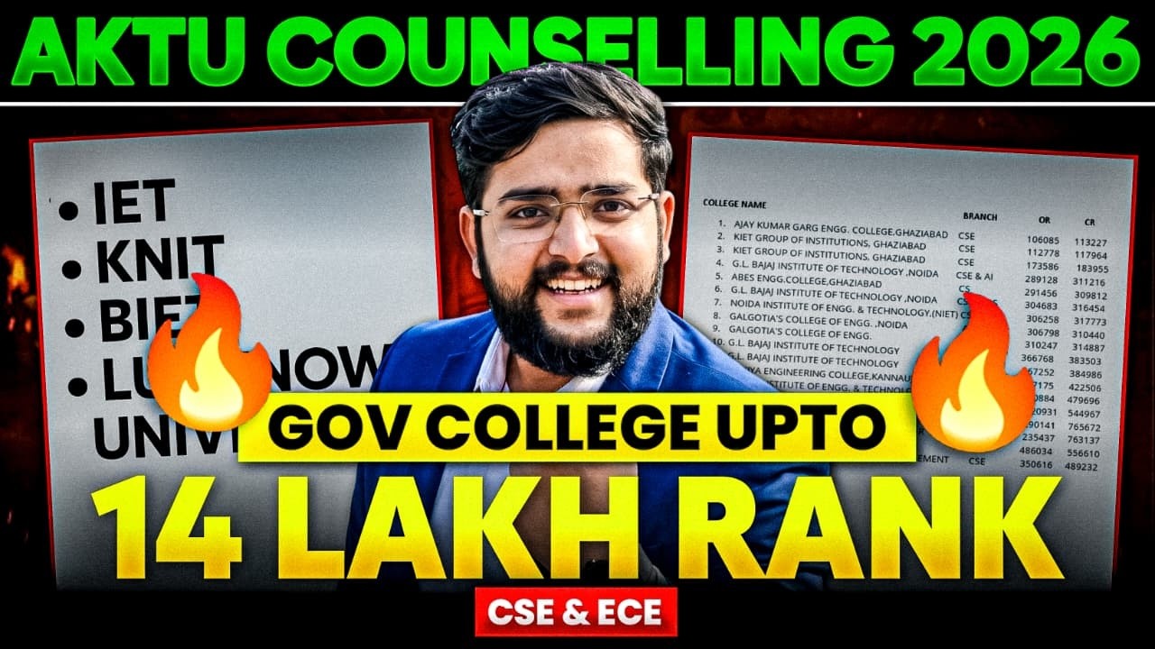 AKTU Counselling 2026: 14 Lakh Rank Tak Government College 😱 | JEE Main 2026 Admission Tips
