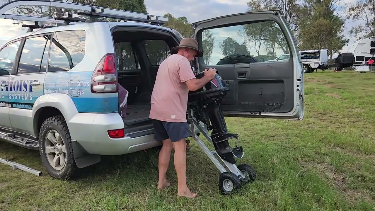 BoatHoist outboard motor trolley.