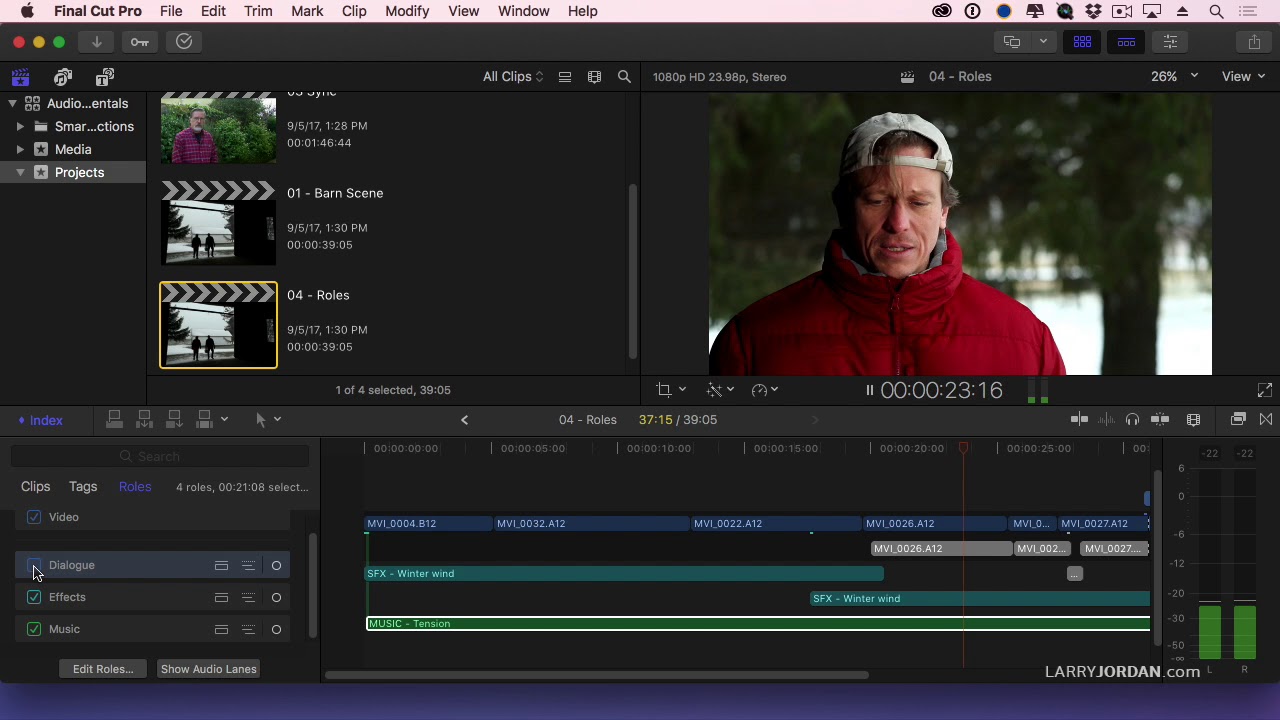 Final Cut Pro X Audio Fundamentals: Roles