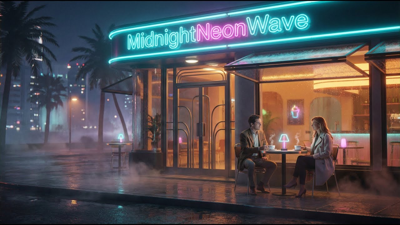 Neon Café Nights ☕ | MidnightNeonWave Chill Mix