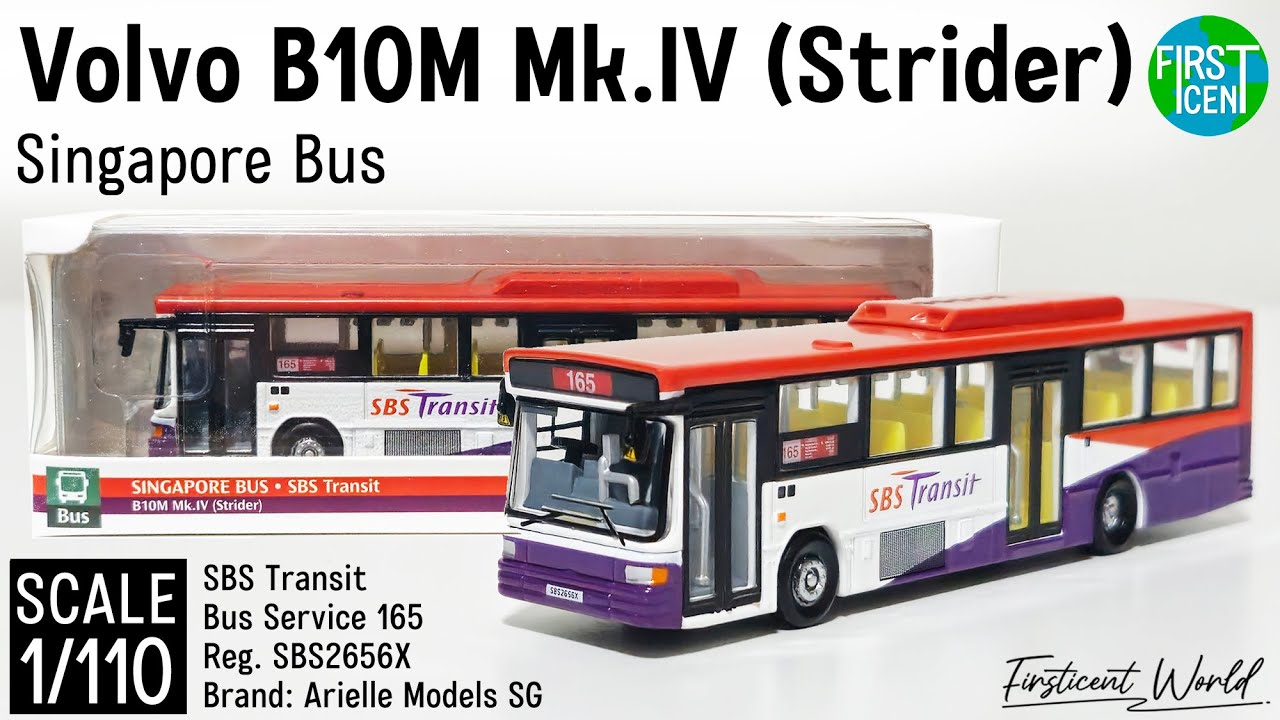 【Unbox】1/110 Volvo B10M Mark IV (Strider), SBS Transit Svc 165 | Arielle Models | Singapore Bus