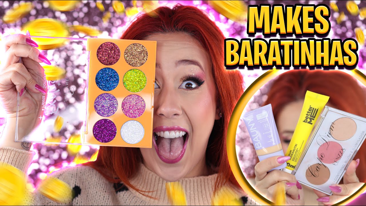FIZ UMA MAQUIAGEM SÓ COM MAKES BARATINHAS! | Paguei muito barato! 