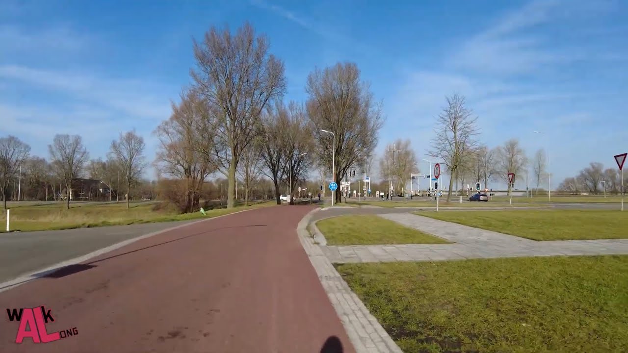 (4K) Bicycle to Another Town Crossing 2 bridges.