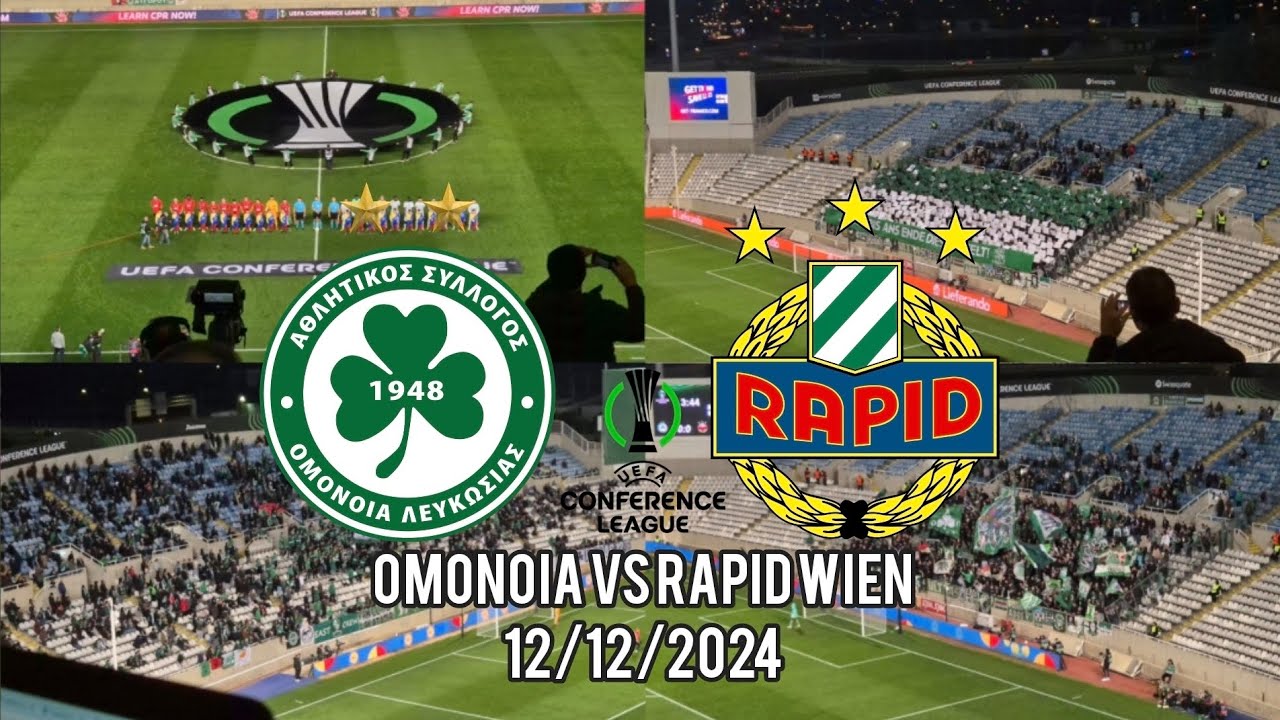 Ομόνοια 3-1 Ραπίντ Βιέννης (12/12/2024) Παρακάμερα - Στιγμές από τον αγώνα - Γήπεδο - Κερκίδες