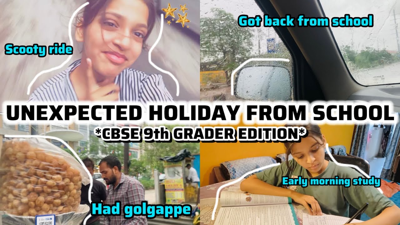 Unexpected Holiday From School😍🏫(CBSE 9th GRADER)📚🌟#studywithme #9thgrader #holiday #cbse #exam 