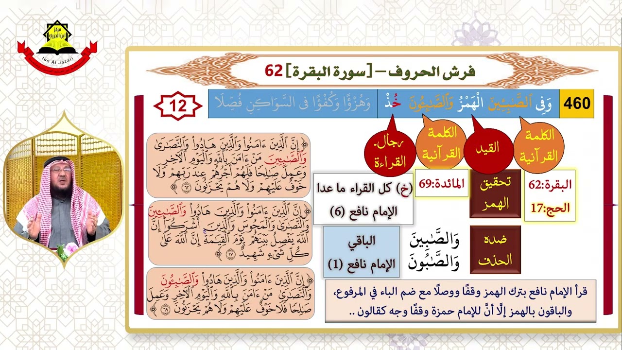 رقم 302l شرح الشاطبية | الشيخ وليد جناحي | باب فرش سورة البقرة (الدرس 35) جمع الآيات 62 -63 #البحرين