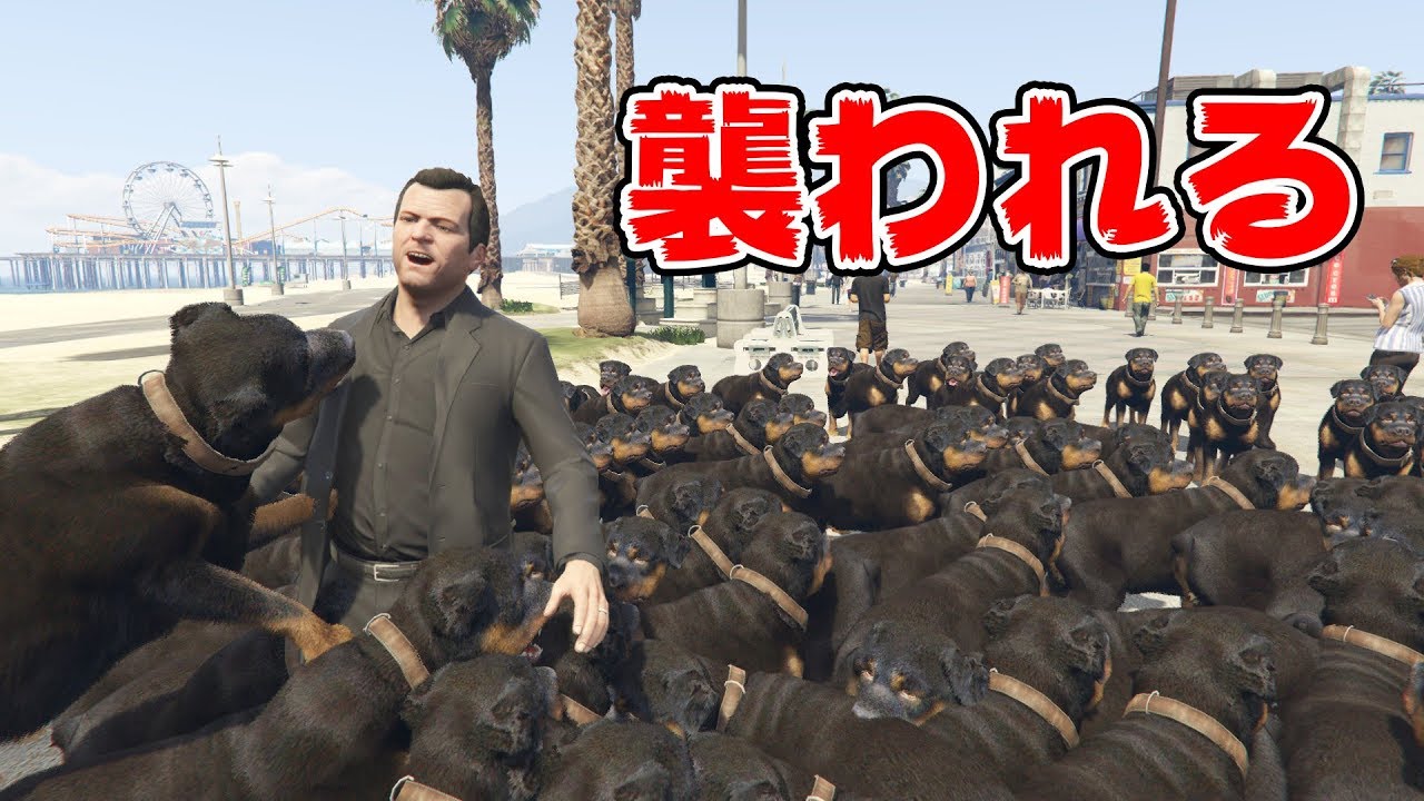 【GTA5】大量の犬に囲まれ襲われる！