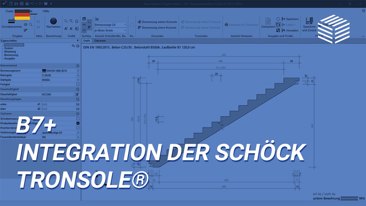 FRILO & Schöck | Integration der Schöck Tronsole® im Treppenlauf B7+