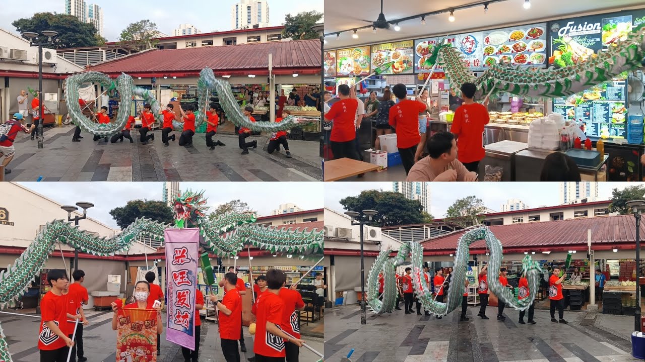 新加坡平福武文化体育会 PHB Dragon Dance Performance at Badaling Coffeeshop