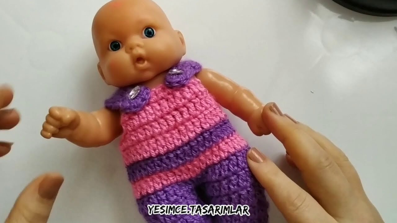 Oyuncak bebek tulumu yapımı making knitted clothes for a doll