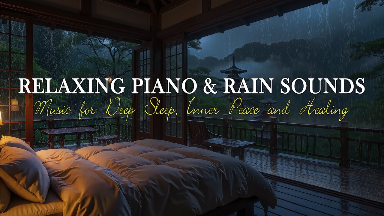 3 Hours Soft Rain Sounds + Peaceful Piano for Deep Sleep, Stress Relief, Anxiety & Calm Reverie