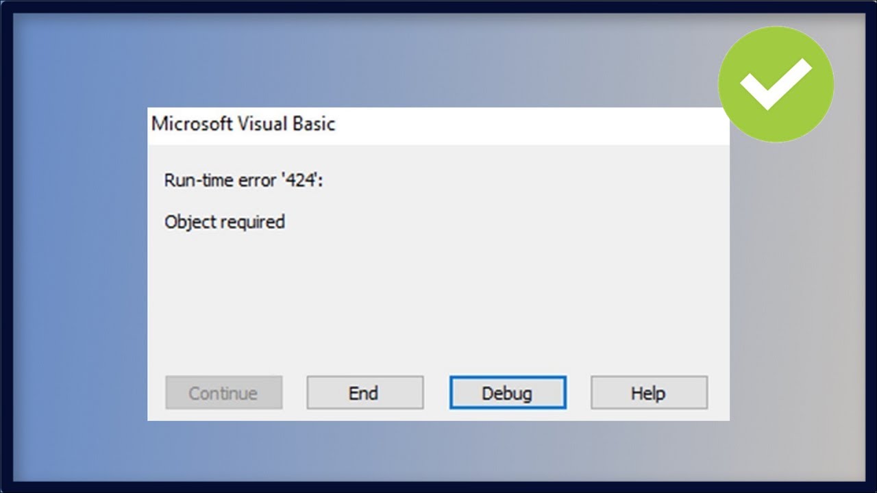 EXCEL VBA - Microsoft Visual Basic - Run Time Error 424 - Object Required