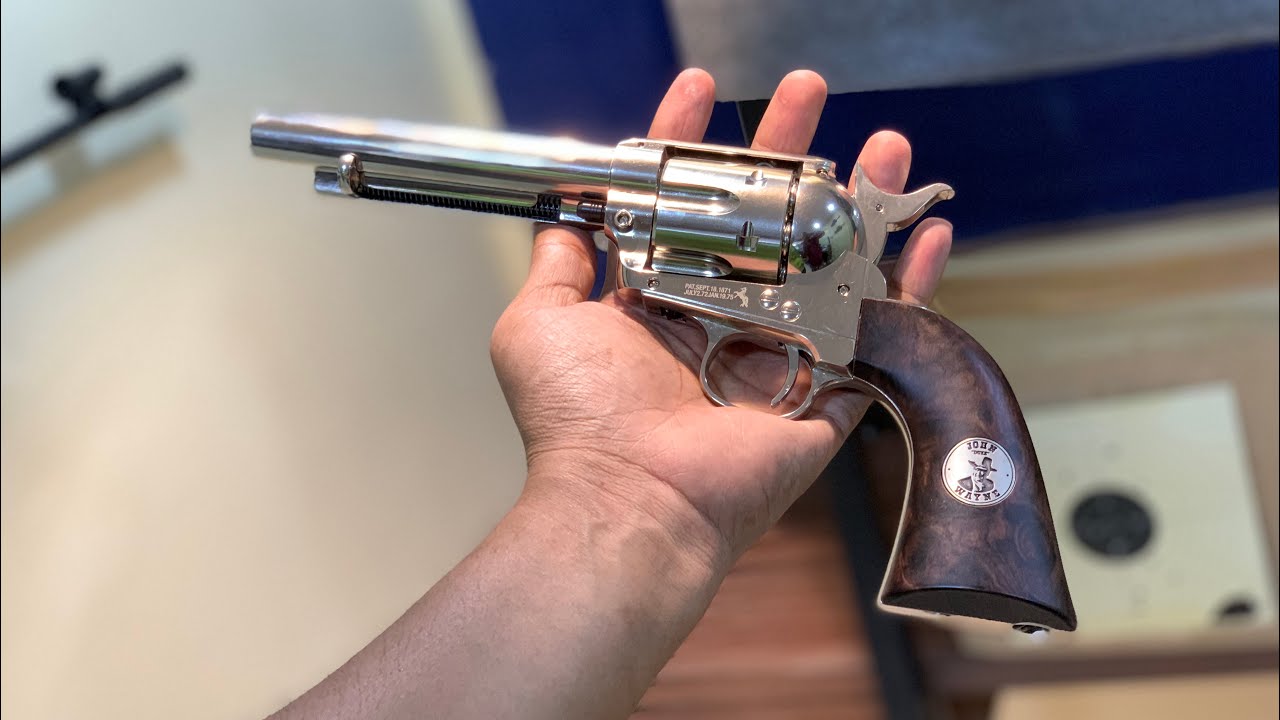 John Wayne Colt CO2 Pellet Revolver, Nickel By Airsoft Gun India