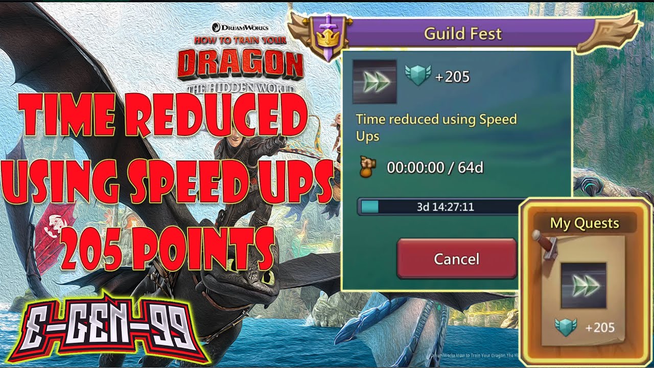 guild fest quest 64d time reduced using speed ups 205 points