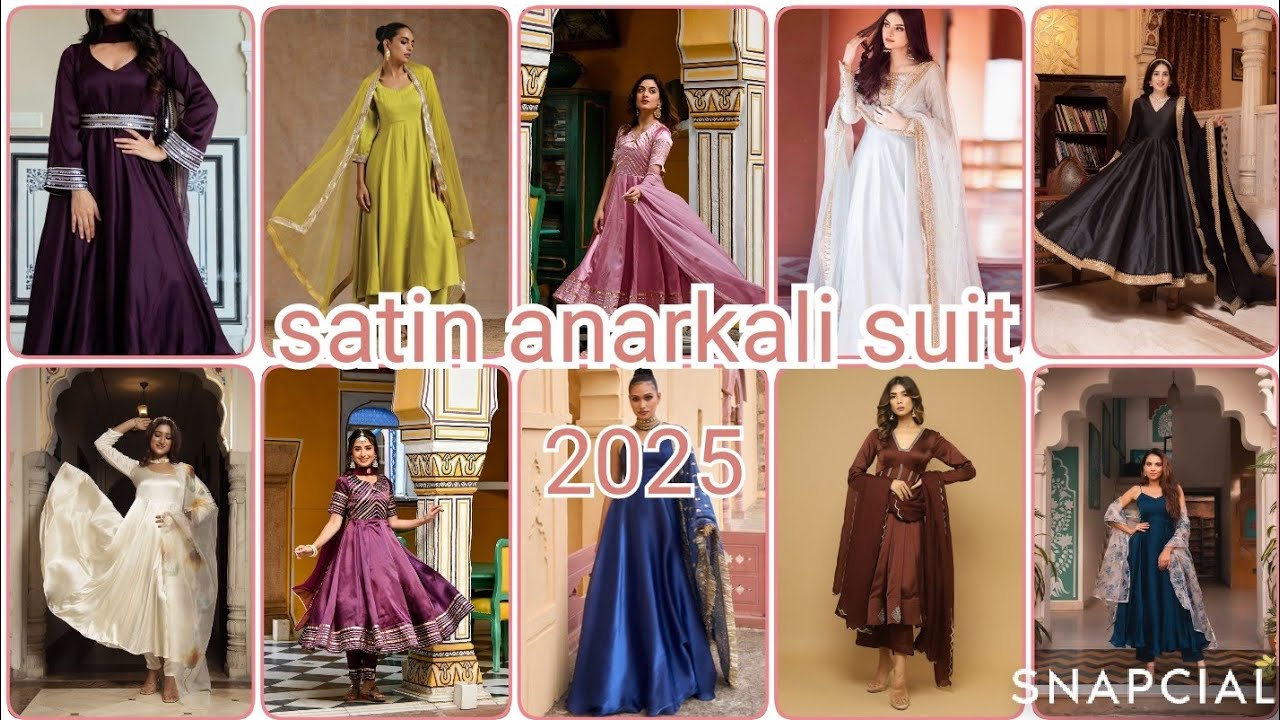 🎊Satin anarkali dress designs ||✨ latest satin silk fabric suit design ideas.....@womenfashionstore-wfs