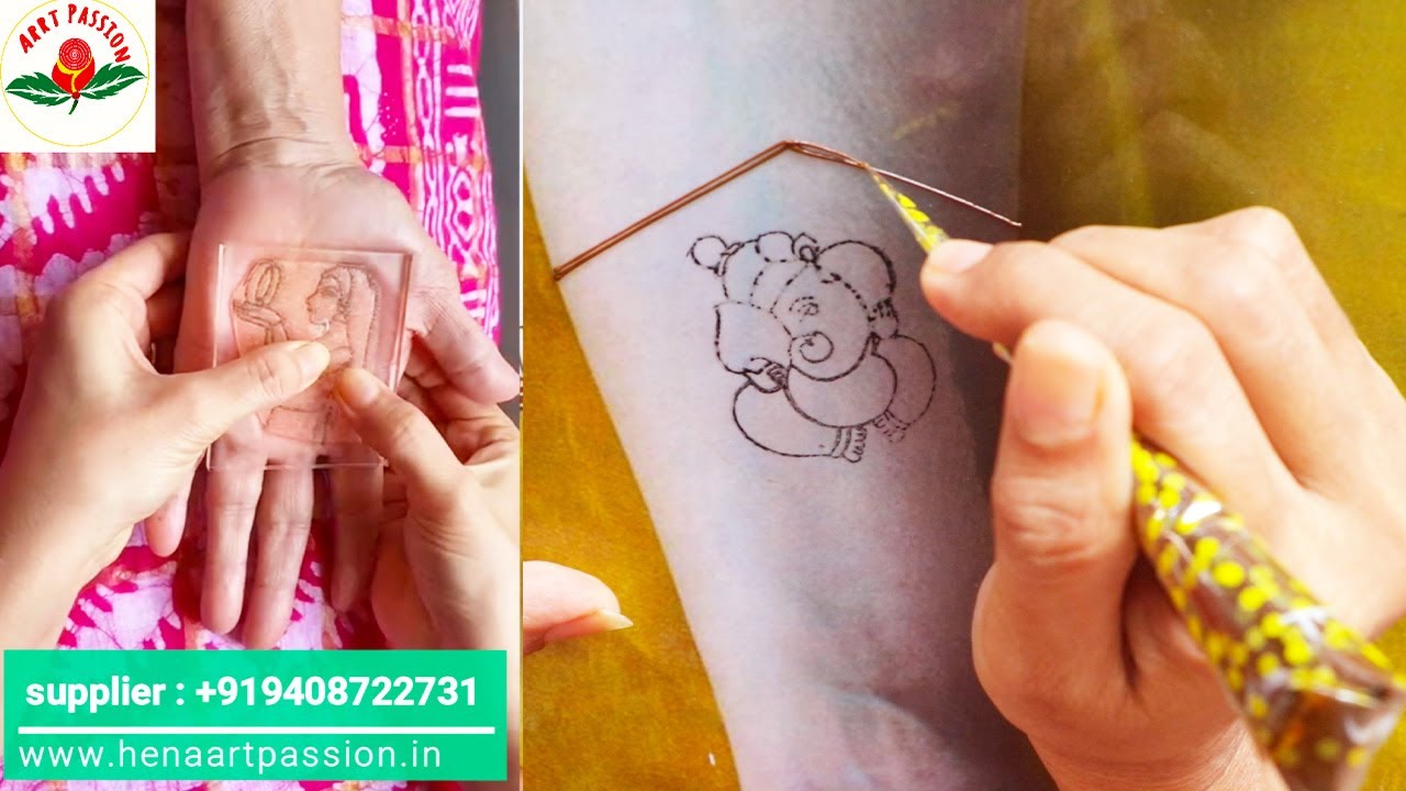 3/4 face bride Ganesha in mehndi | how to use art passion tools |Easy trick to create mehendi design