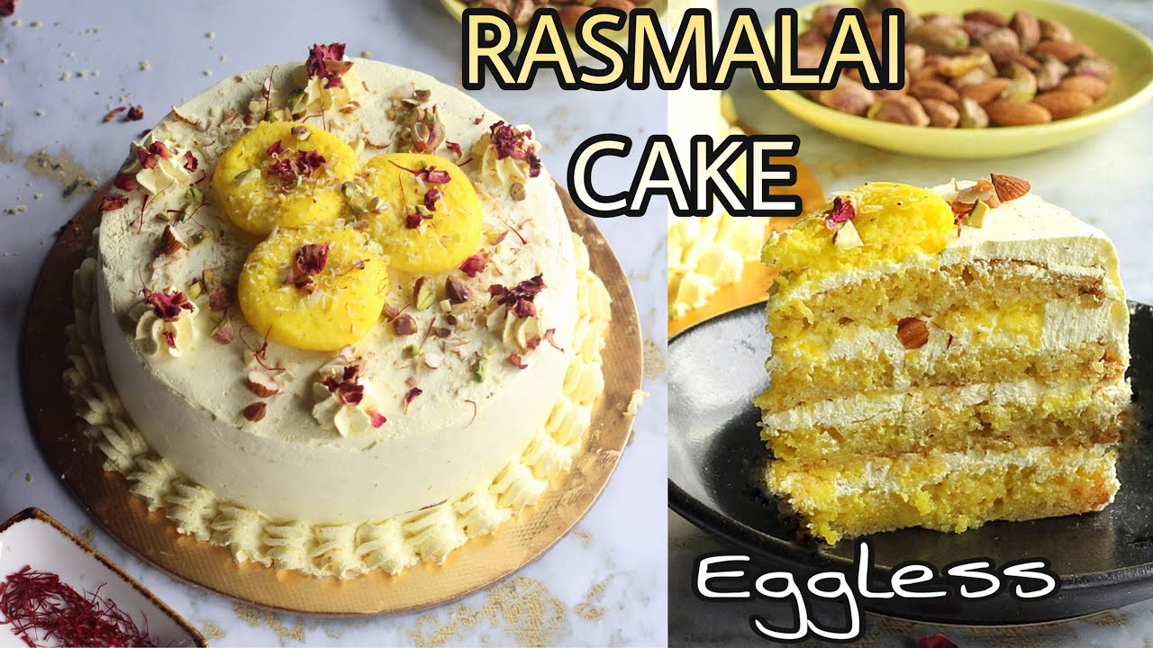 Eggless Rasmalai Cake Recipe | Super moist , no condensed milk, no butter, no eggs