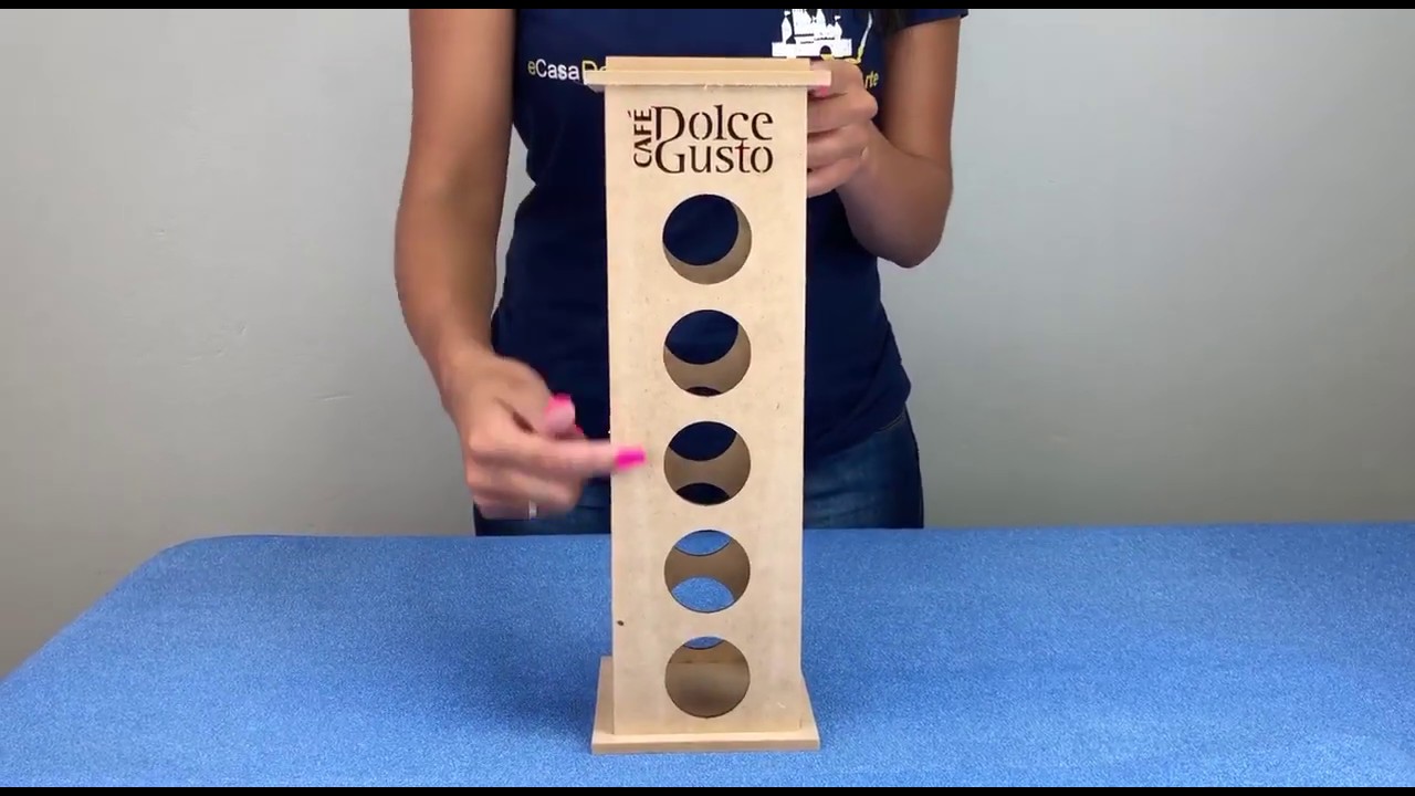 Porta C&aacute;psulas de Caf&eacute; Dolce Gusto para 20 Unidades em MDF 36x12x12cm - Pal&aacute;cio da Arte