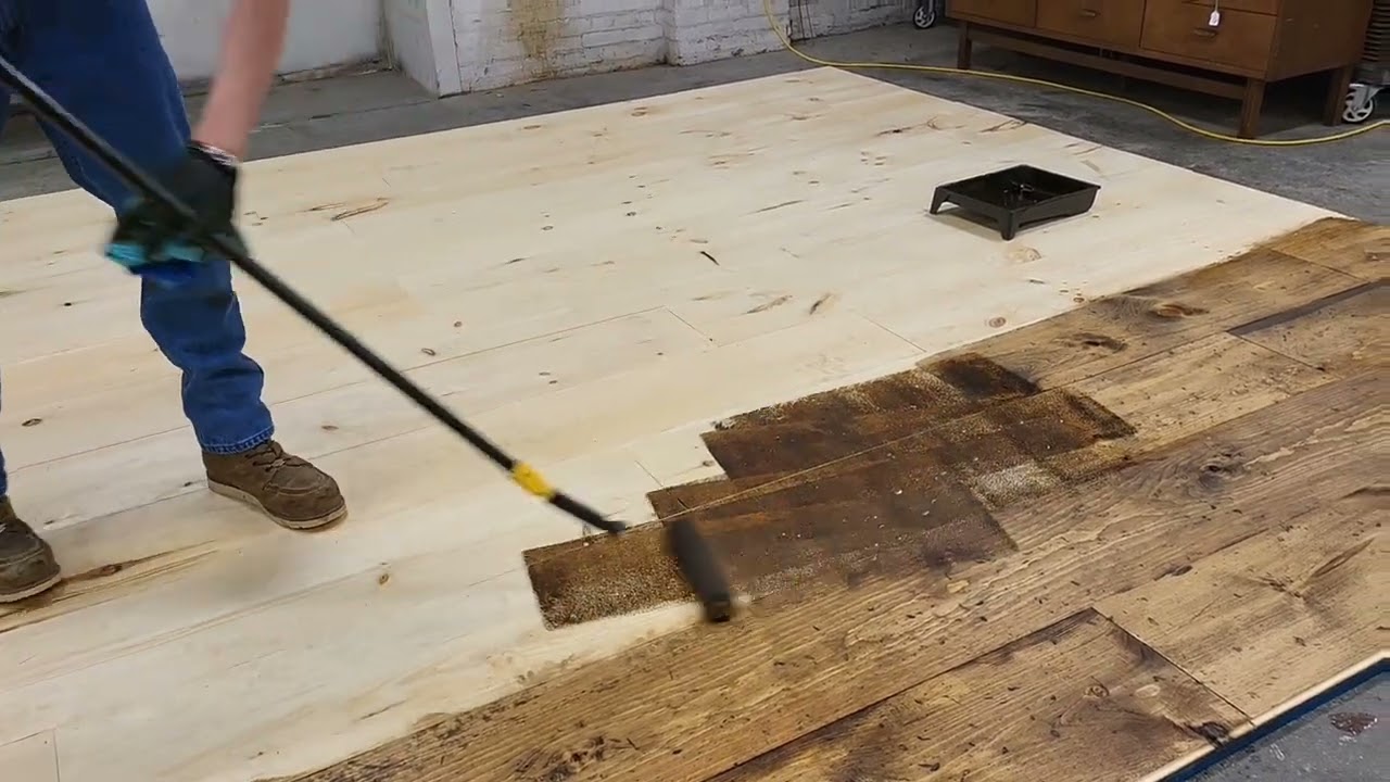 DIY WIDE PLANK FLOORS you install YOU DISTRESS you stain YOU POLY
