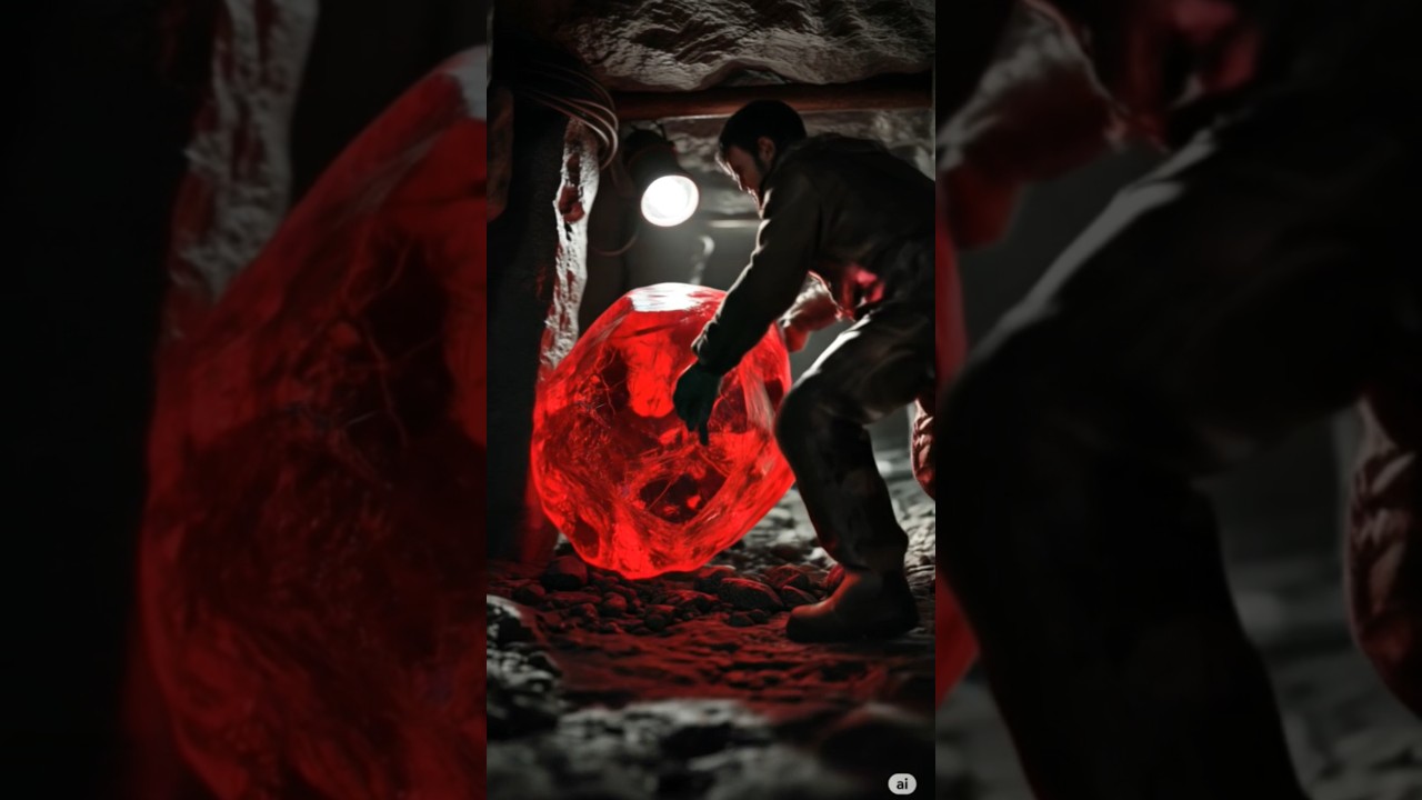 Asmr red color high valued stone collecting satisfied skills #satisfying #asmr