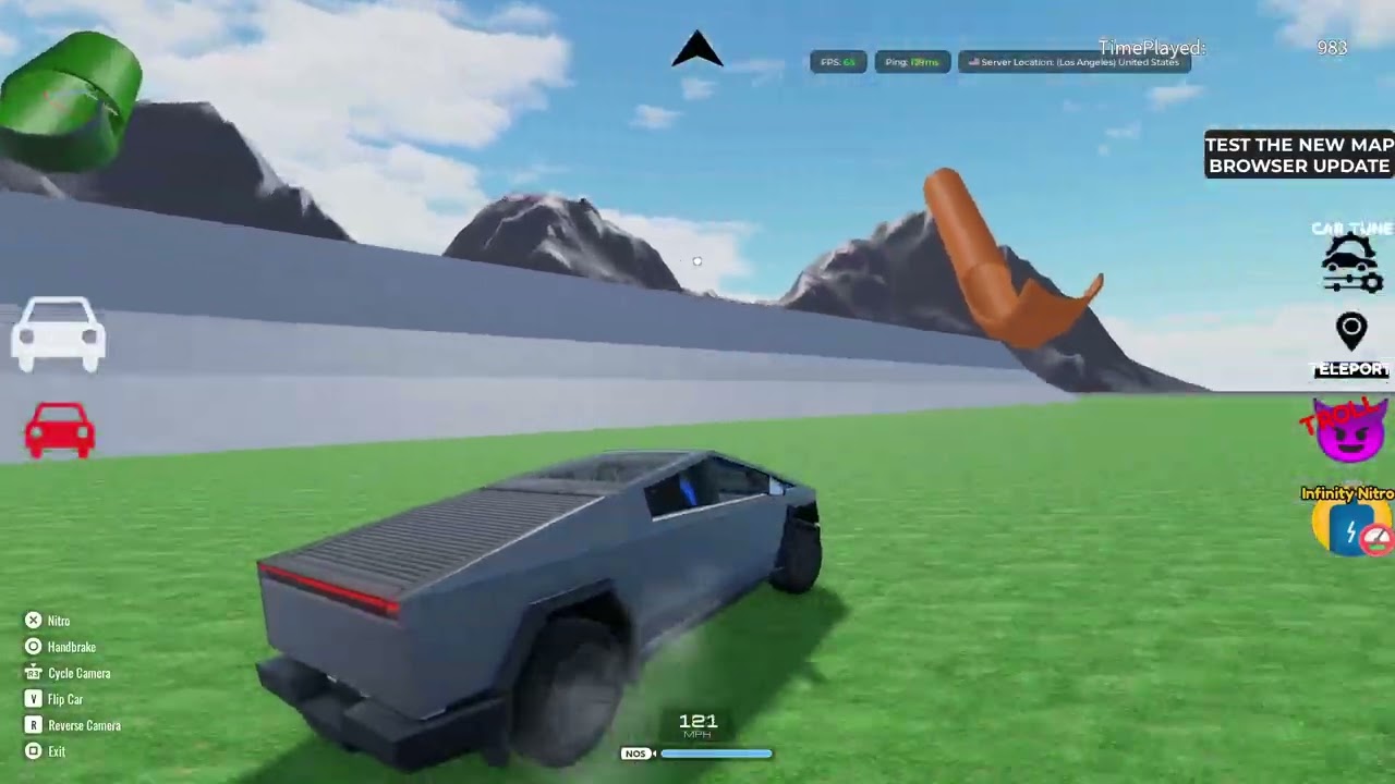 Destroying cars by speed in Roblox