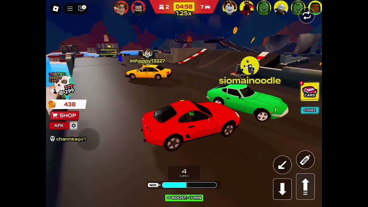 Cars vs trucks Roblox game play