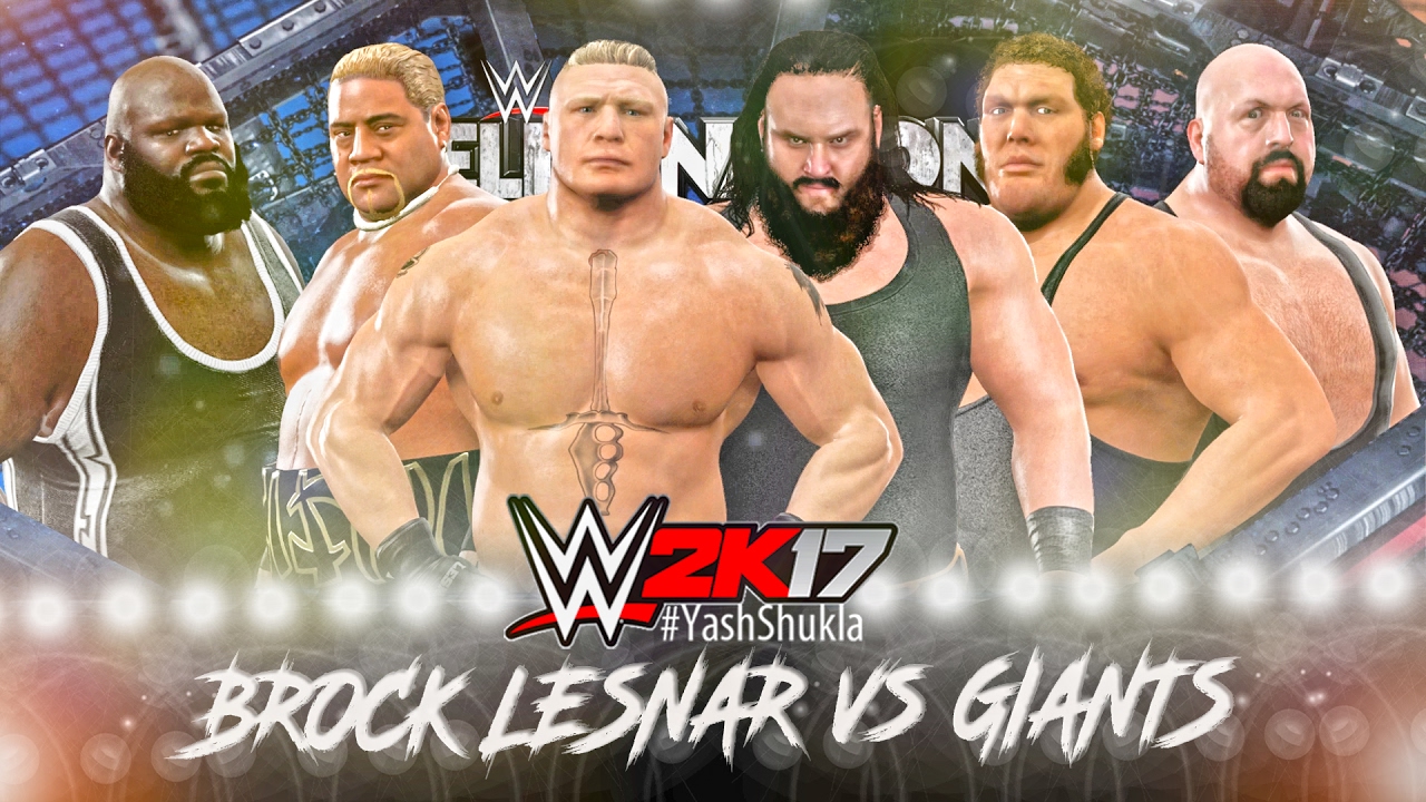 WWE 2K17 ELIMINATION CHAMBER Match - Brock Lesnar vs Giants | PS4 Gameplay