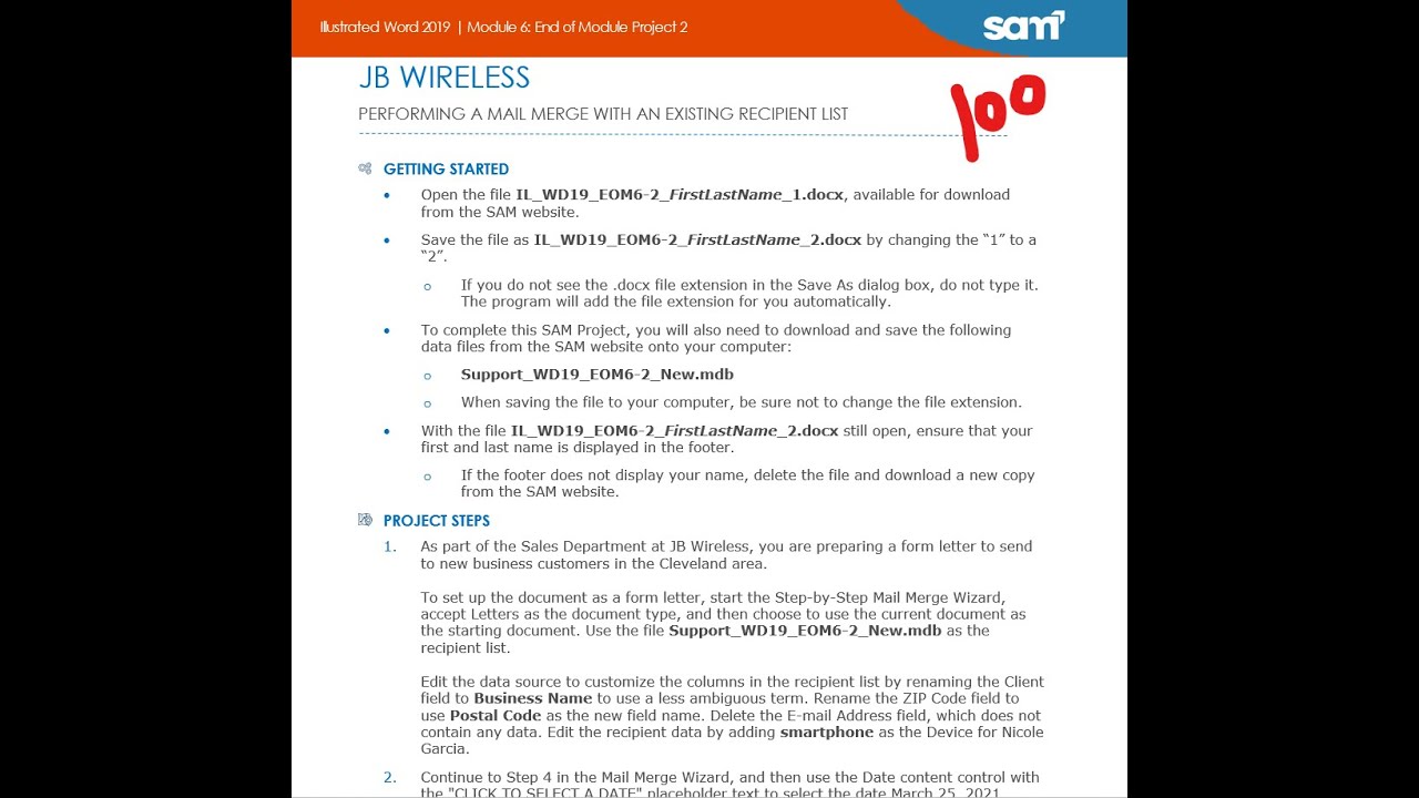 Illustrated Word 2019 | Module 6: End of Module Project 2