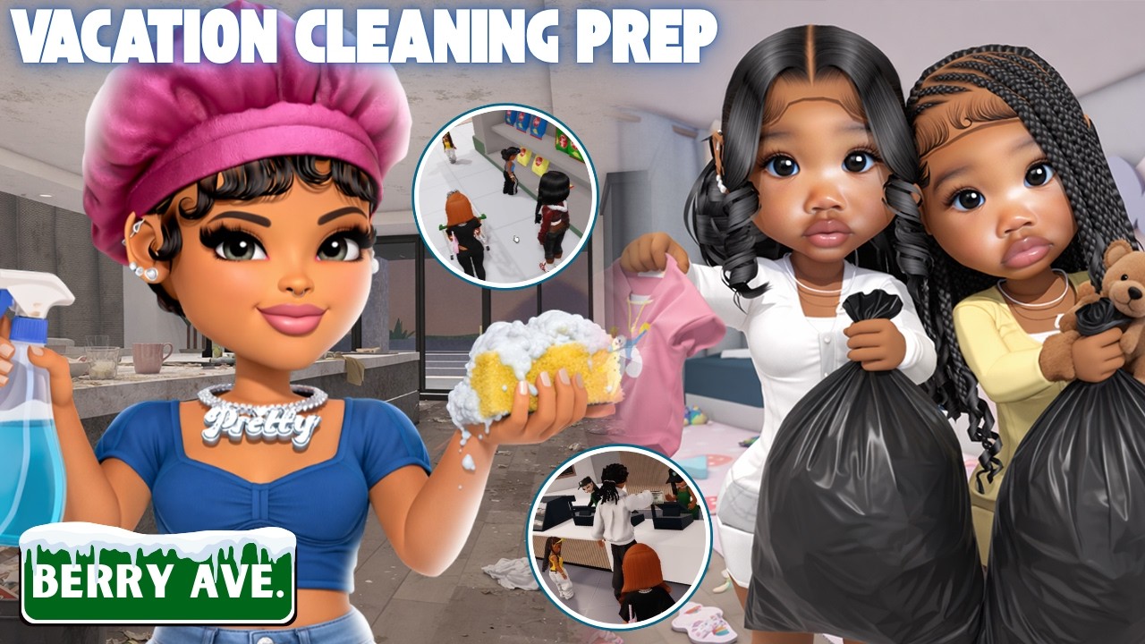 VACATION CLEANING PREP!! *STARBUCKS* *SHOPPING* ♡ | Berry Ave Family Roleplay #roblox #berryave
