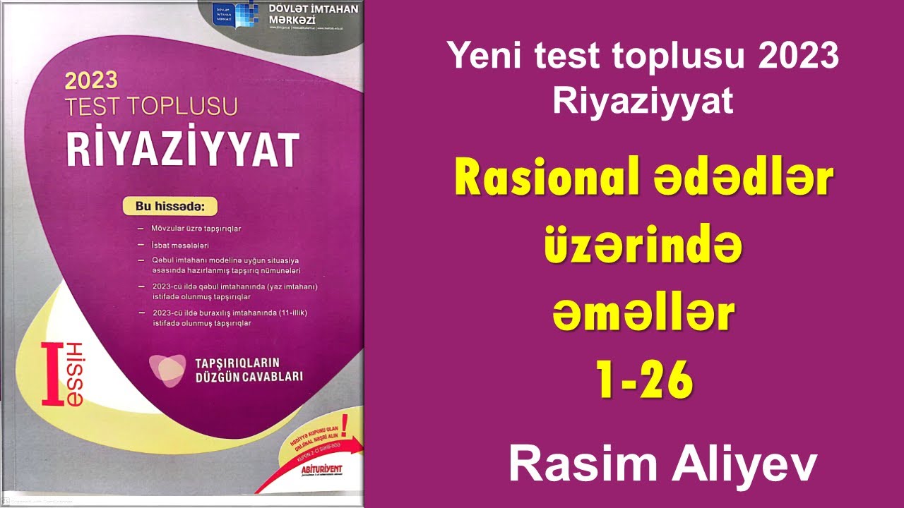 Rasional ədədlər üzərində əməllər 1-26 / Test toplusu 2023 Riyaziyyat (DİM)