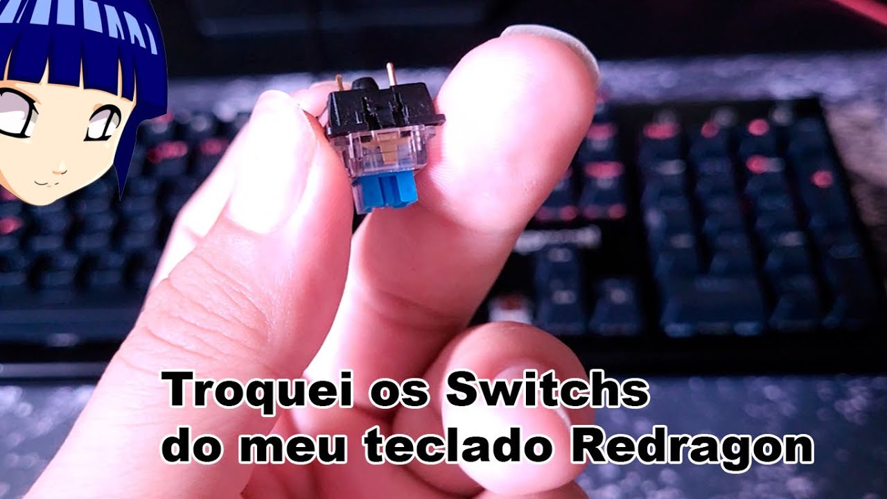 Troquei os switch do meu teclado Redragon Aryaman