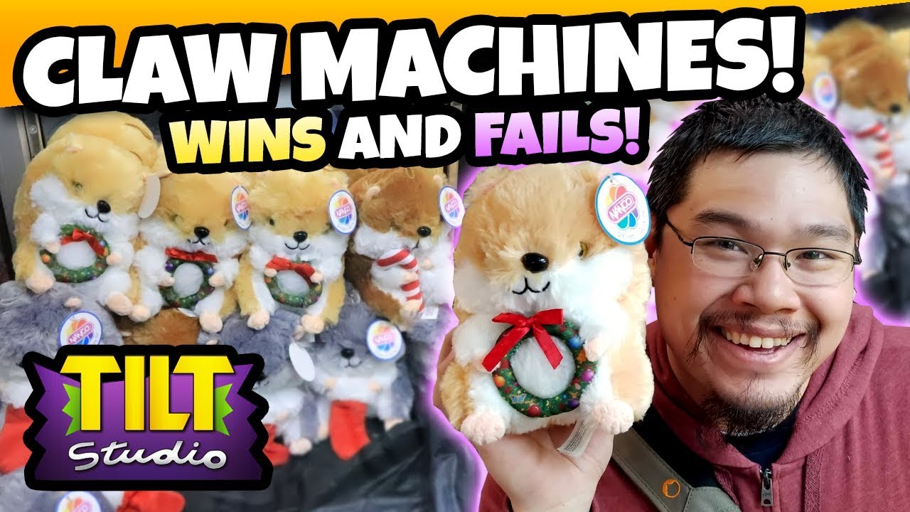 Tilt Studio Arcade Claw Machines! Winning Prizes and Christmas Plush!
