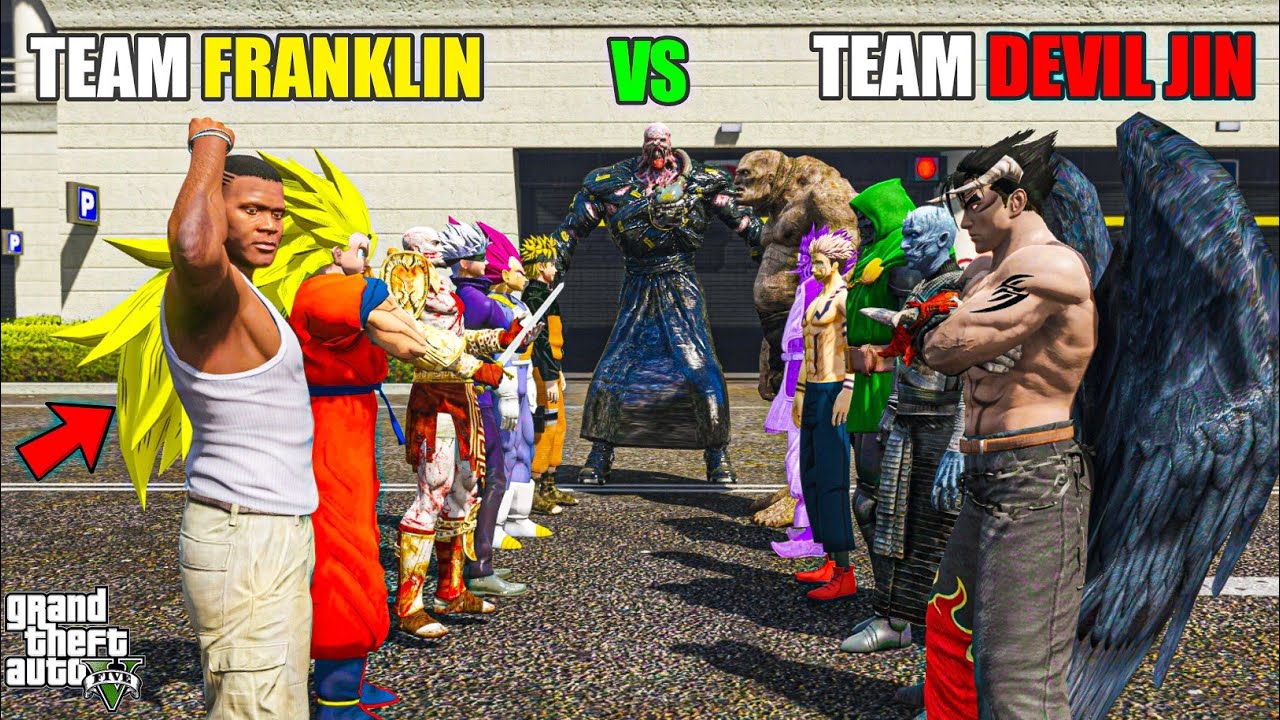 Franklin vs Devil Jin vs Dr doom vs Night King in GTA5! | THE BIGGEST BATTLE | FULL MOVIE