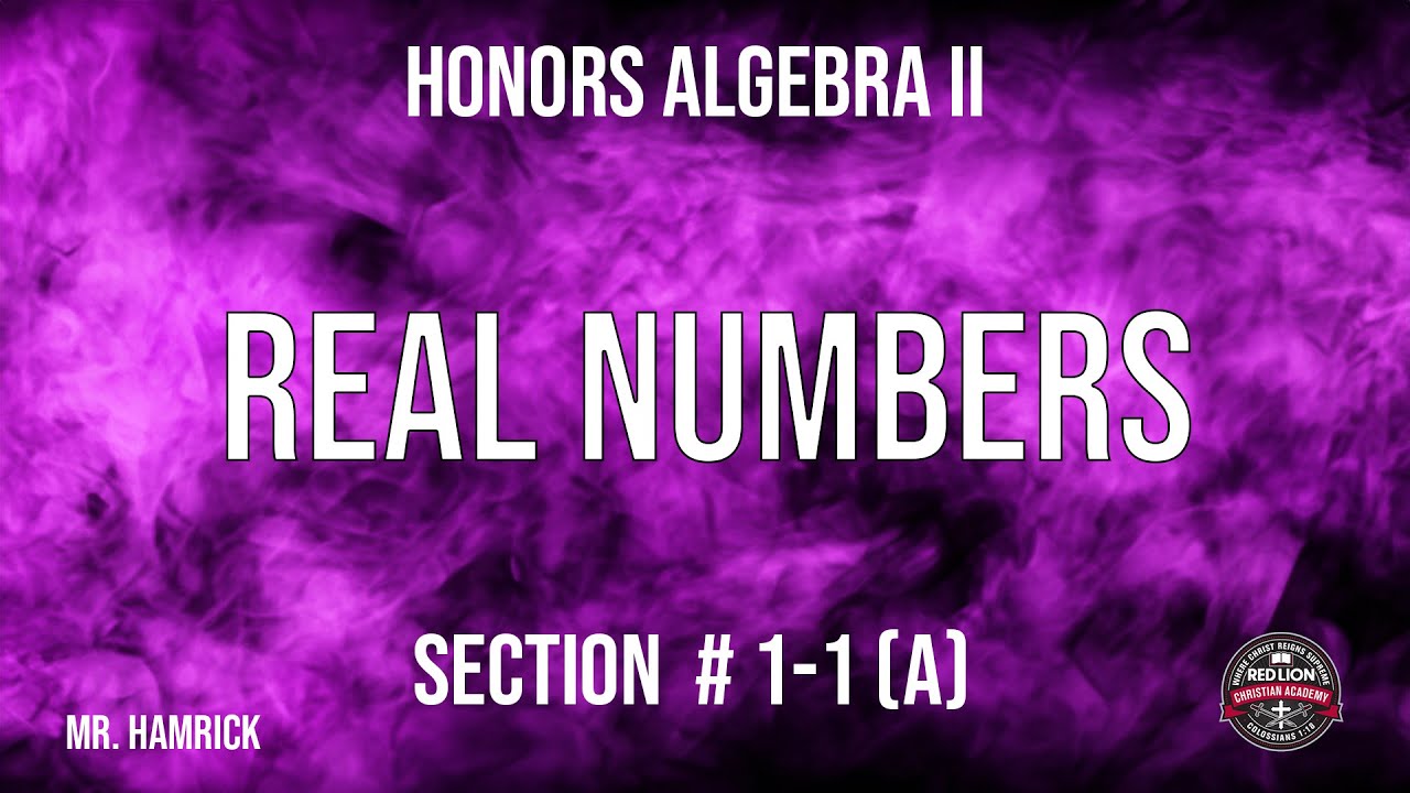 Honors Algebra II Section 1-1 (a) 