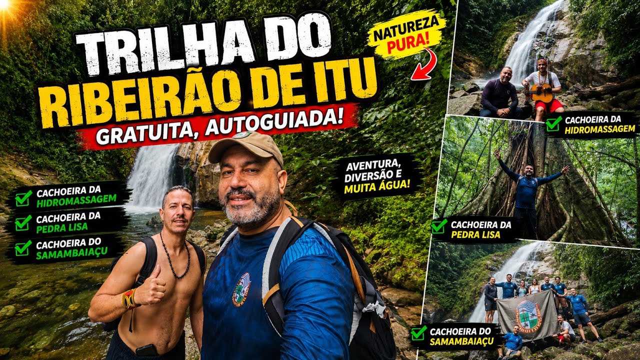 A Trilha Fácil Que Leva a 3 Cachoeiras Surreais! Trilha do RIBEIRÃO DE ITU. BOIÇUCANGA-SP 