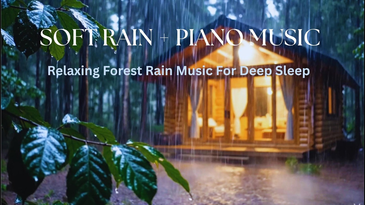 Rain Sounds For Sleeping With Piano Music | Soft Rain Sounds For Sleep In The Forest