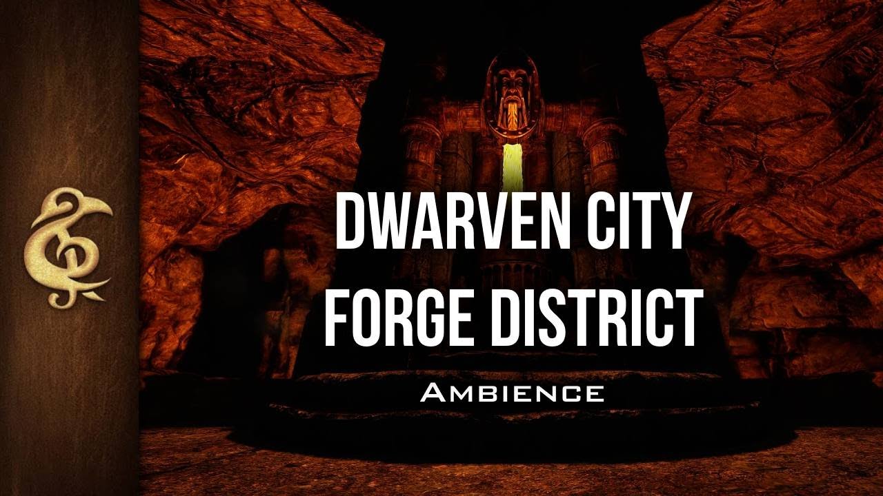 Dwarven City Forge District | Chatter, Labor, Fantasy RPG Ambience | 3 Hours