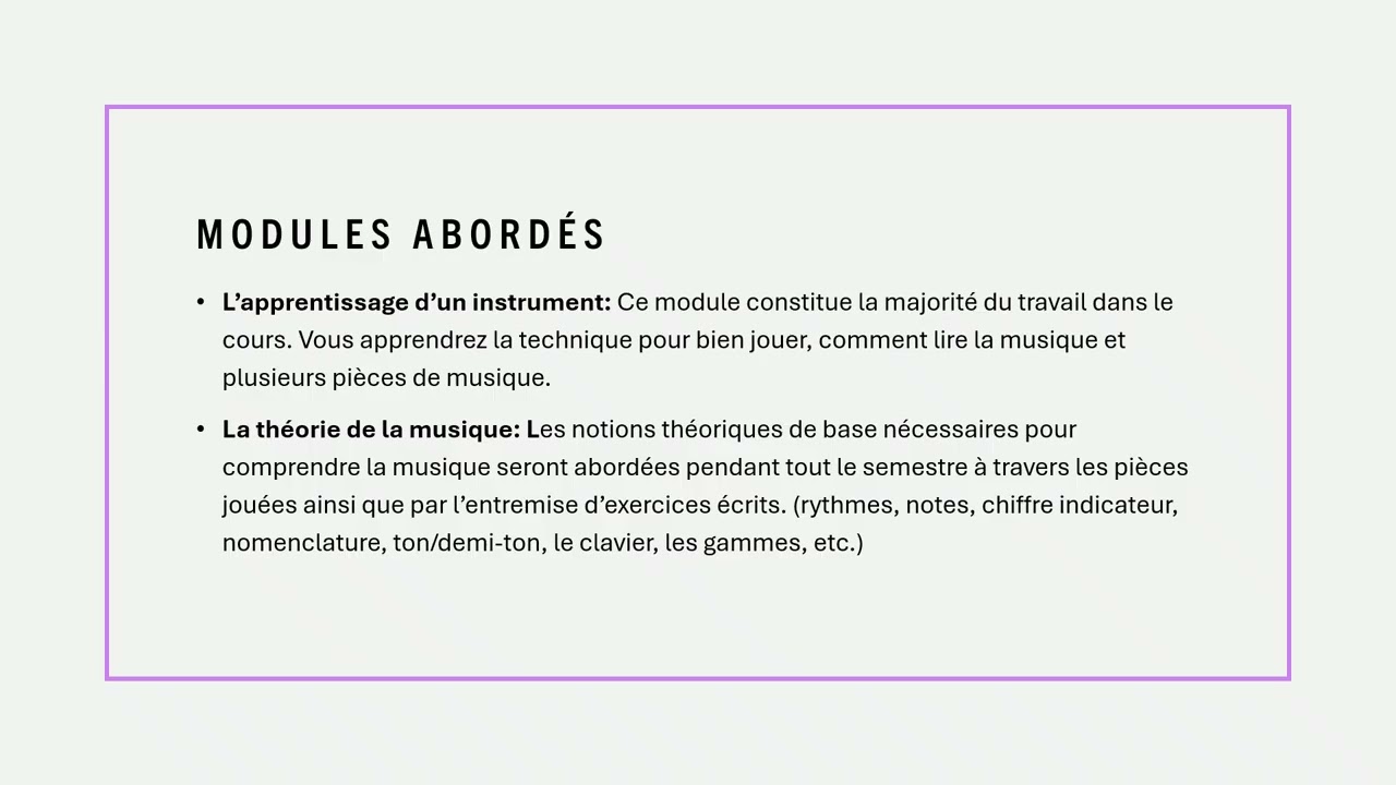 Cours de Musique 9e