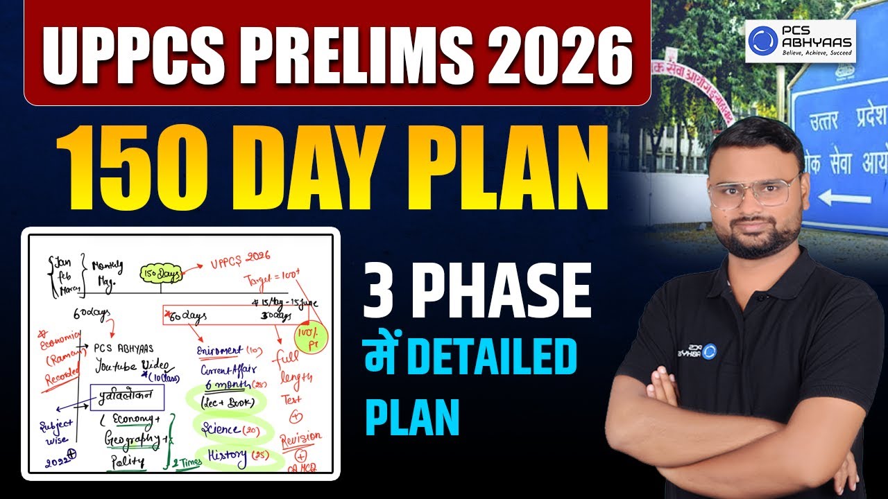 UPPCS 2026 PRELIMS 150 DAYS का 3 Phase में Detailed Plan | UPPCS Pre 2026 150 Days Strategy #pcspre