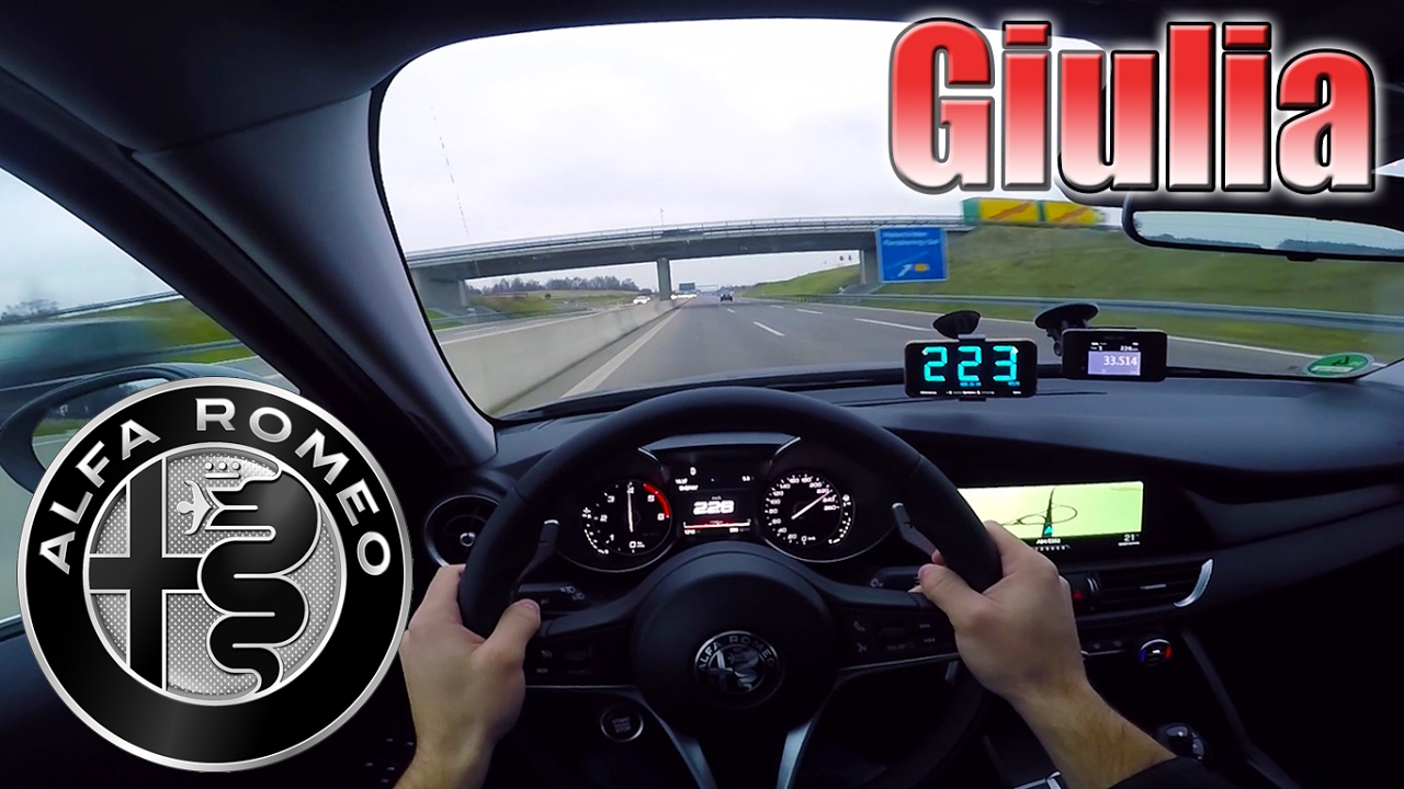 2017 Alfa Romeo Giulia  (0-230 km/h) POV- Autobahn Acceleration, Top speed TEST ✔