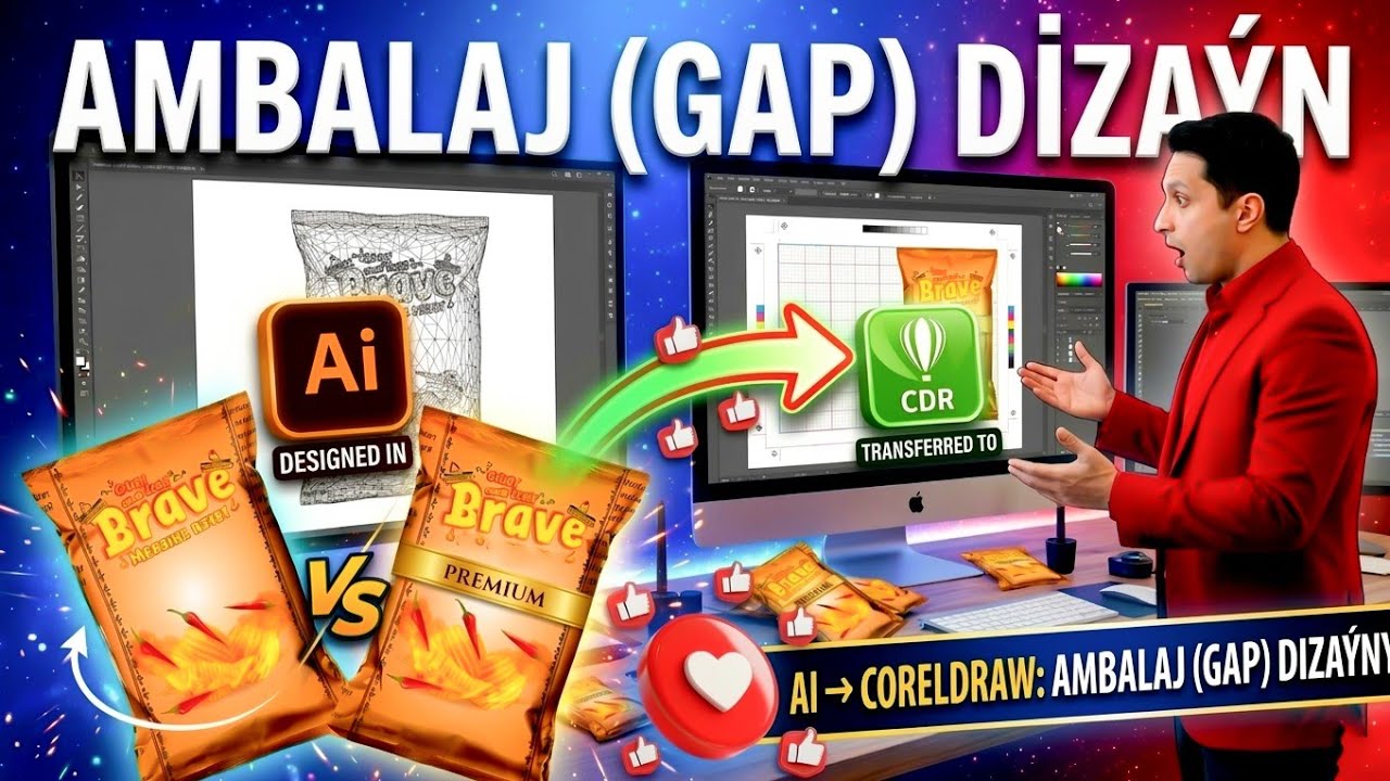Adobe Illustrator-da Çips Ambalaj Dizaýny | Packaging Design Tutorial
