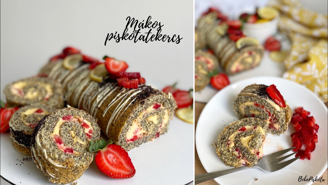 Citromos - mákos PISKÓTATEKERCS 🍋 - BebePiskóta