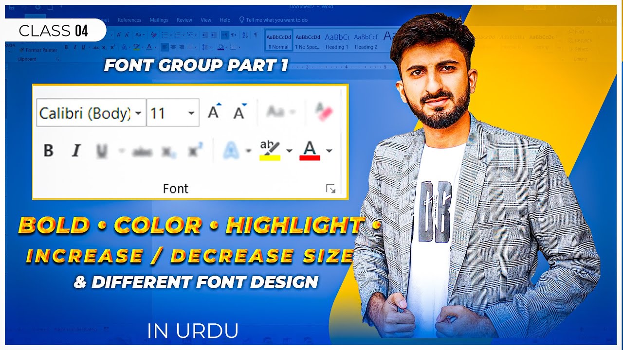 Class 4 MS Word Font Group – Part 1 | Bold, Color, Highlight ,Font | Easy Class | Zeeshan Mahdi