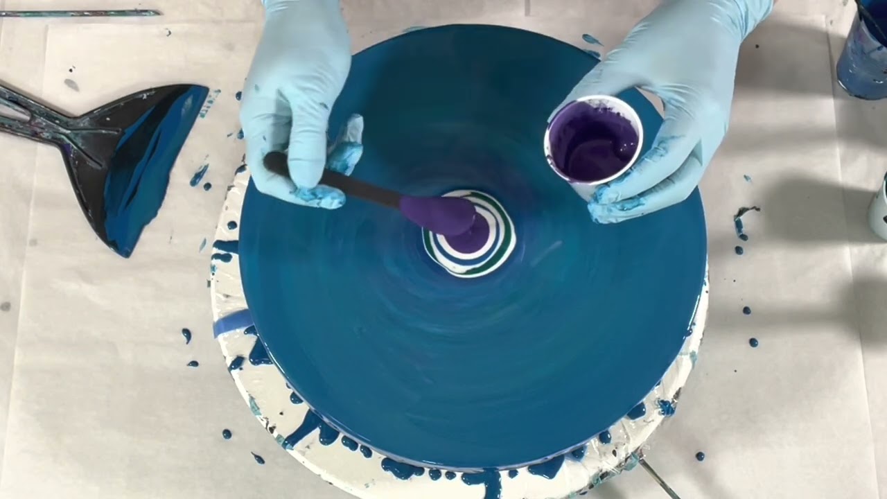 (449) Blown Flower with Pigments EASY RECIPE Fluid Acrylic Paint Pouring - Flow Art