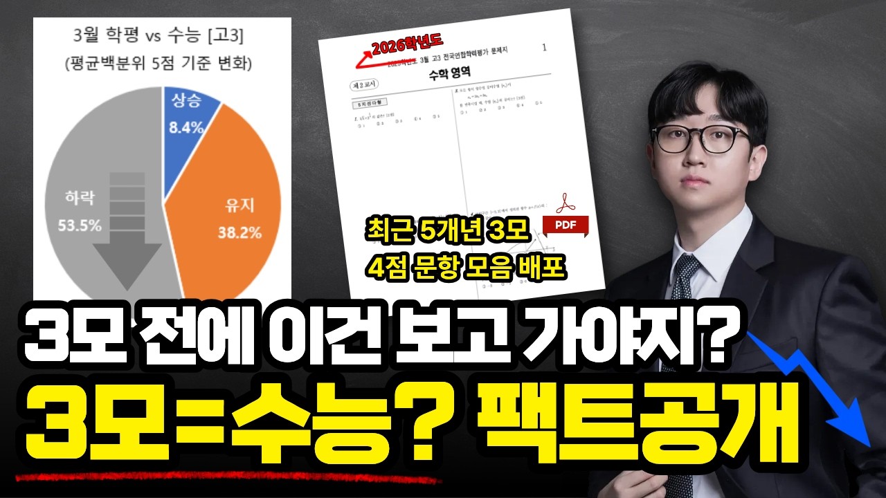 3월 모평 점수 수능까지 간다? (최근 5개년 4점 모음 배포)