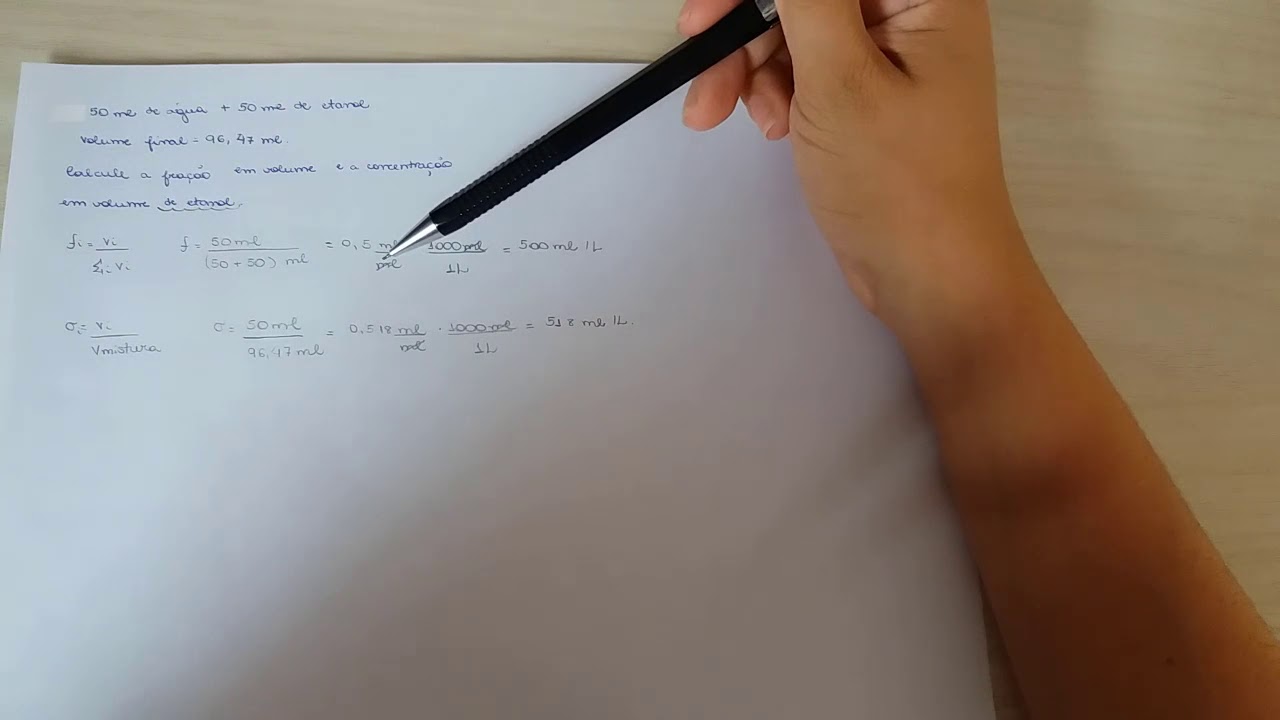 Fração volumétrica e concentração volumétrica