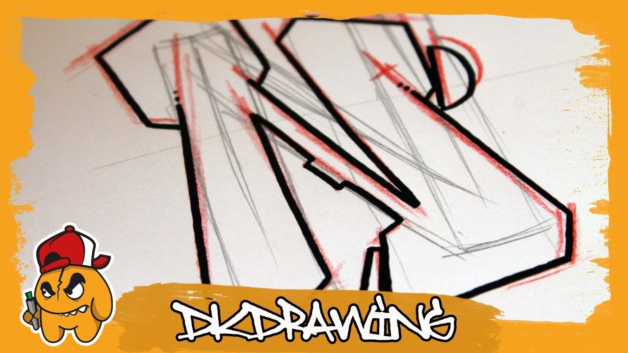 Graffiti Tutorial for beginners - How to draw & flow your graffiti letters - Letter N