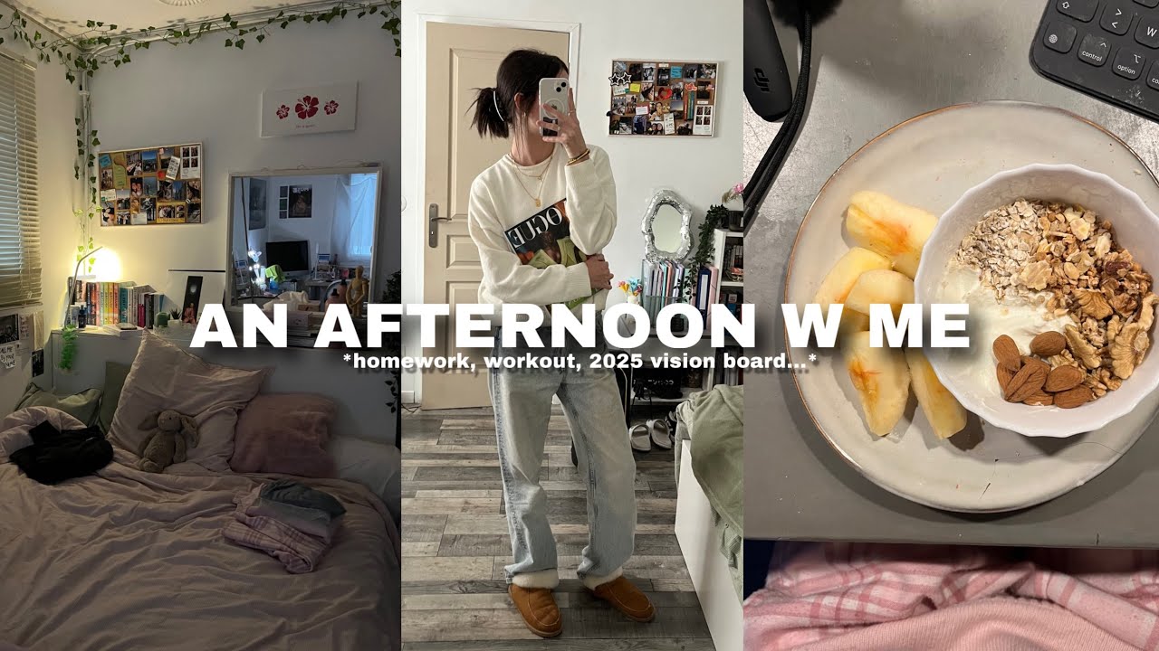 AN AFTERNOON W ME I*homework, workout, vision board…*