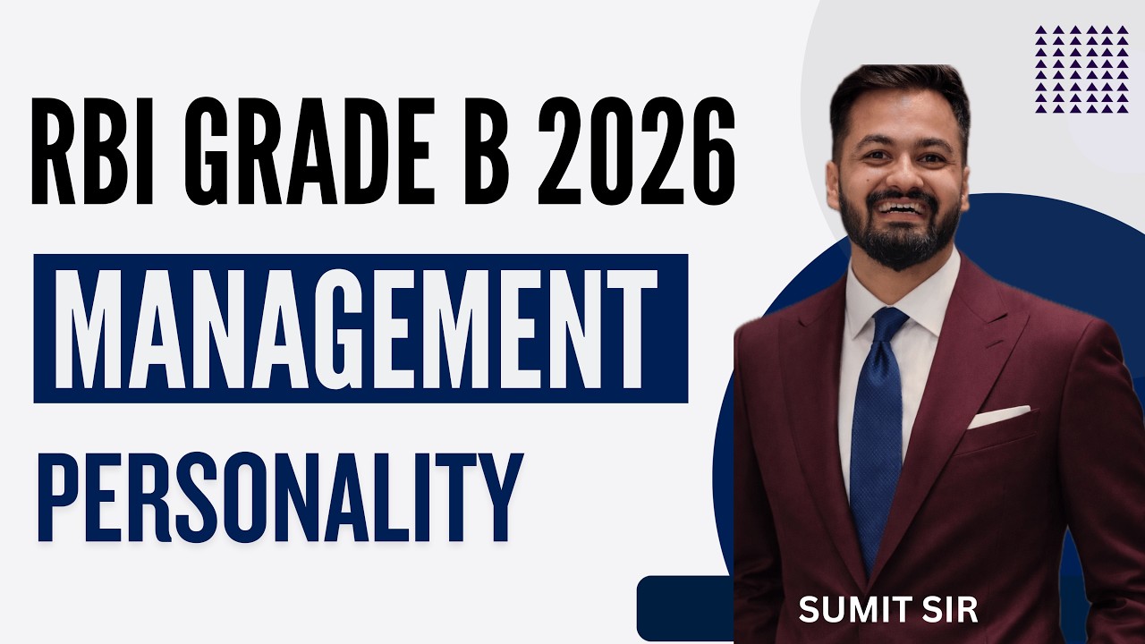 Management Live Class | Introduction to Personality | RBI Grade B 2026 | SEBI Grade A 2026 | IRDAI