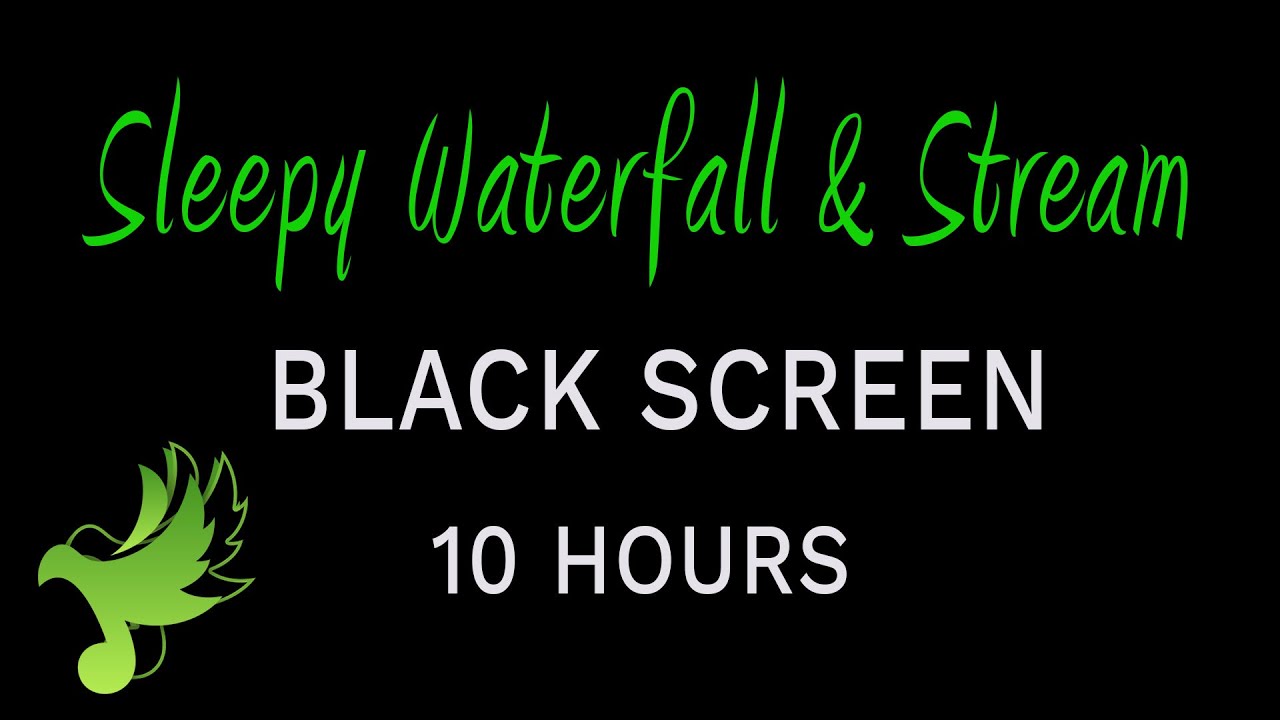 Deep, Deep Sleep between a Sleepy Waterfall & Stream 💚 10 hour Black Screen, Insomnia, Tinnitus